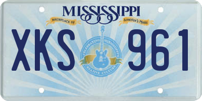MS license plate XKS961