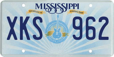 MS license plate XKS962