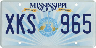 MS license plate XKS965