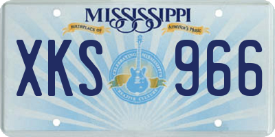 MS license plate XKS966
