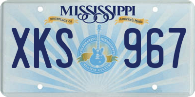 MS license plate XKS967