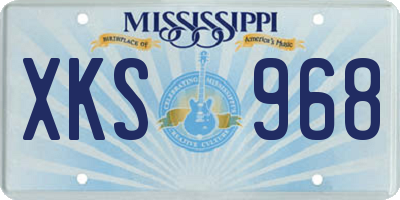 MS license plate XKS968