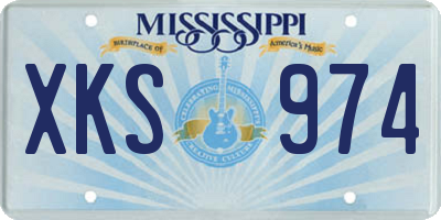 MS license plate XKS974