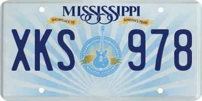 MS license plate XKS978