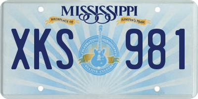 MS license plate XKS981