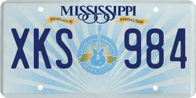 MS license plate XKS984