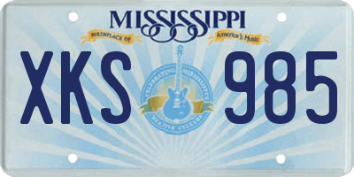 MS license plate XKS985