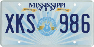 MS license plate XKS986
