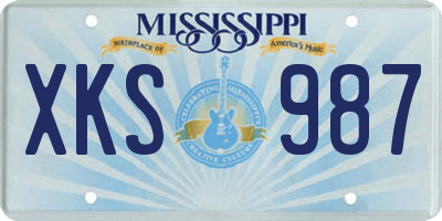 MS license plate XKS987