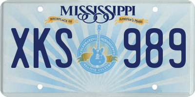MS license plate XKS989