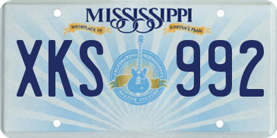 MS license plate XKS992