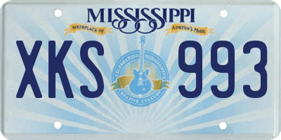 MS license plate XKS993