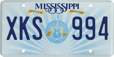 MS license plate XKS994