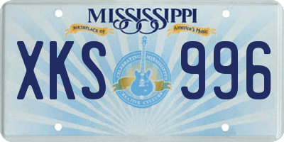 MS license plate XKS996