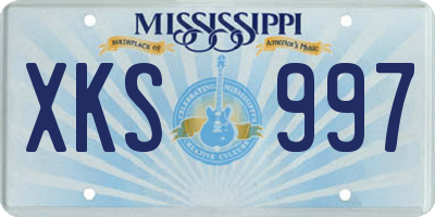 MS license plate XKS997