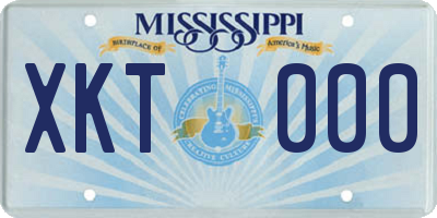 MS license plate XKT000