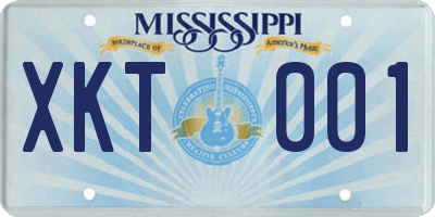 MS license plate XKT001