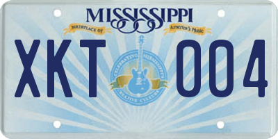 MS license plate XKT004
