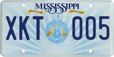 MS license plate XKT005