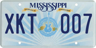 MS license plate XKT007