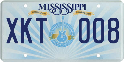 MS license plate XKT008