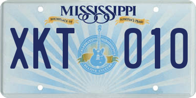 MS license plate XKT010
