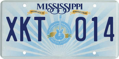 MS license plate XKT014