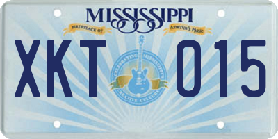 MS license plate XKT015