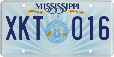 MS license plate XKT016