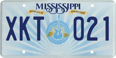 MS license plate XKT021