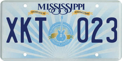 MS license plate XKT023