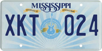 MS license plate XKT024