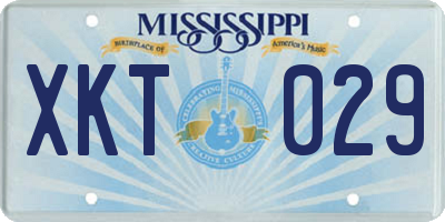 MS license plate XKT029