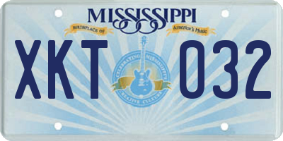 MS license plate XKT032