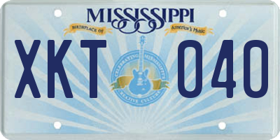 MS license plate XKT040