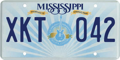 MS license plate XKT042