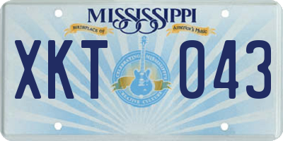 MS license plate XKT043