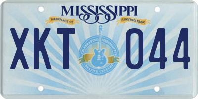 MS license plate XKT044