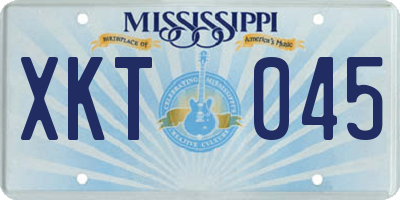MS license plate XKT045