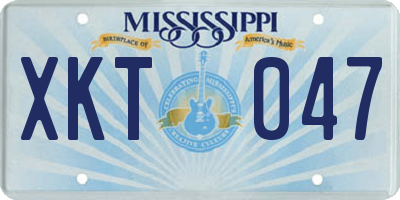 MS license plate XKT047