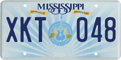 MS license plate XKT048