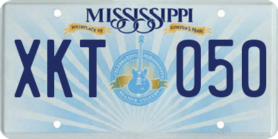 MS license plate XKT050