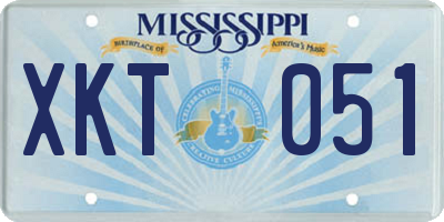 MS license plate XKT051
