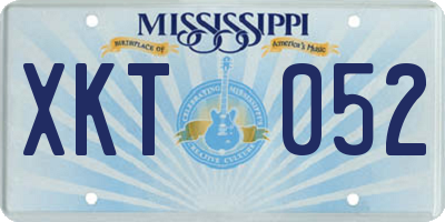 MS license plate XKT052