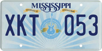 MS license plate XKT053