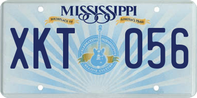 MS license plate XKT056