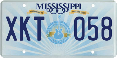 MS license plate XKT058
