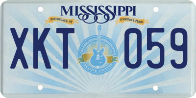 MS license plate XKT059