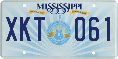 MS license plate XKT061