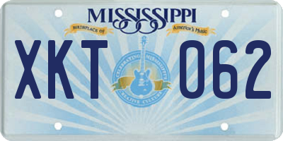 MS license plate XKT062